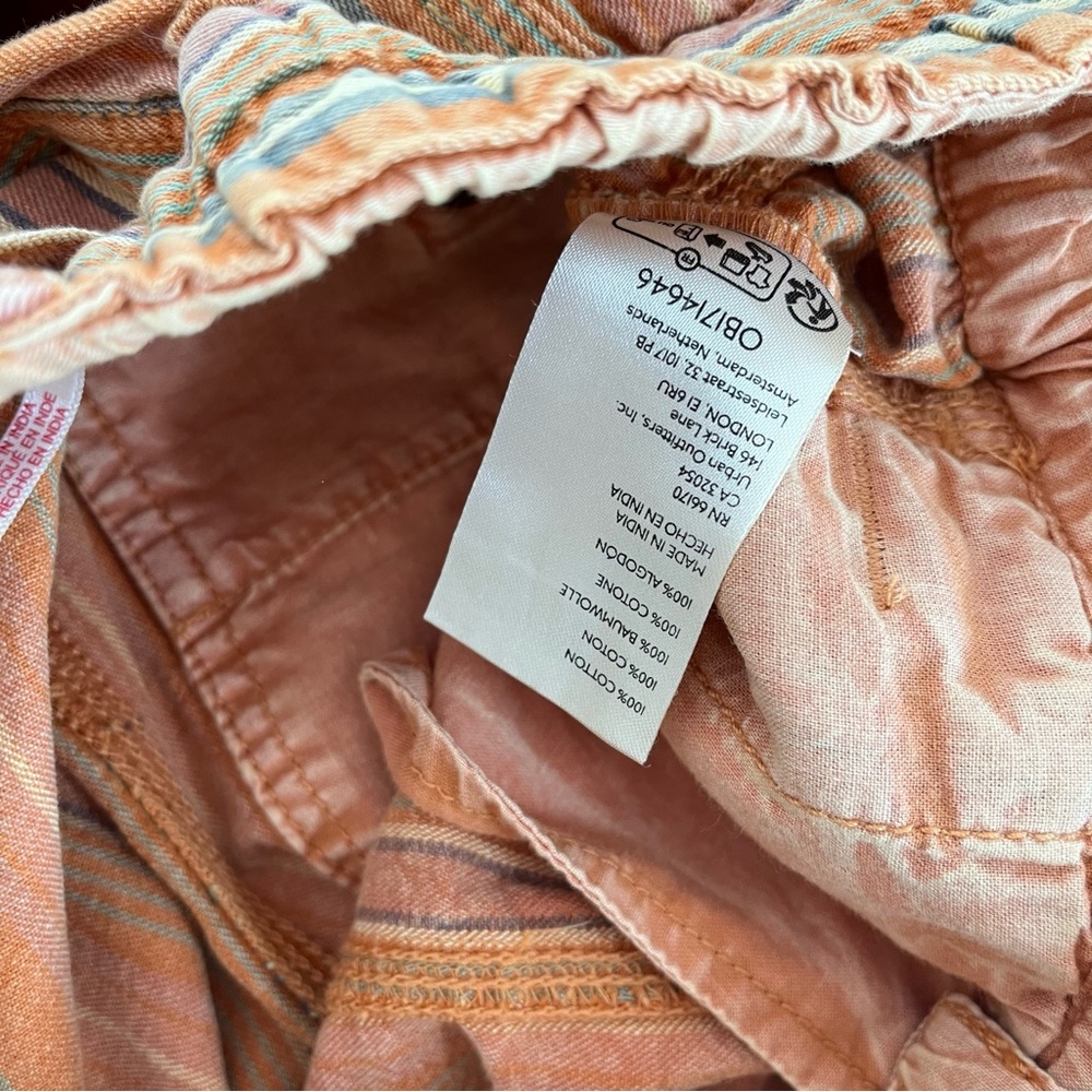 Free people kahuna harem shorts Orange striped pockets drawstring XS - Picture 5 of 5